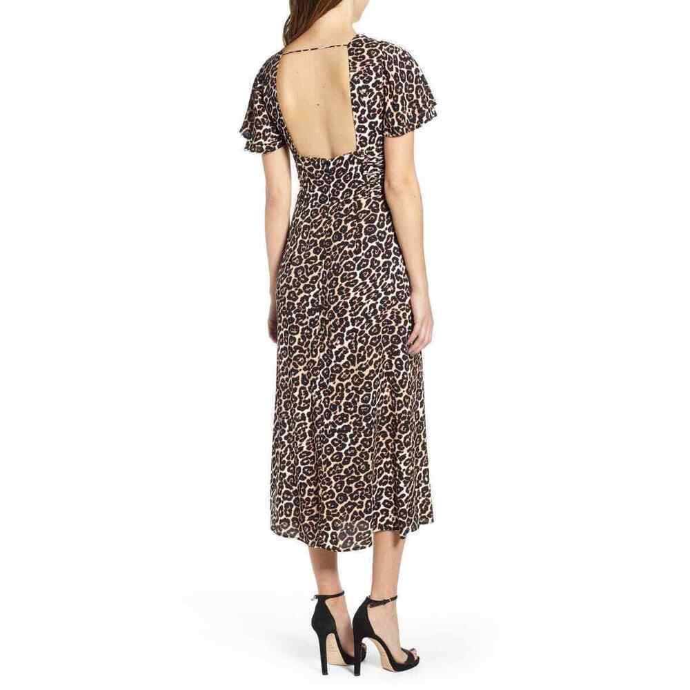 AFRM Women's Carmen Corset Detail Animal Print Dress size M